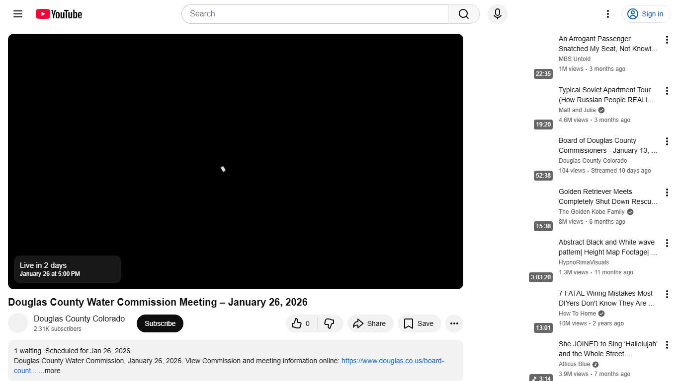 Douglas County Water Commission Meeting – January 26, 2026 - YouTube