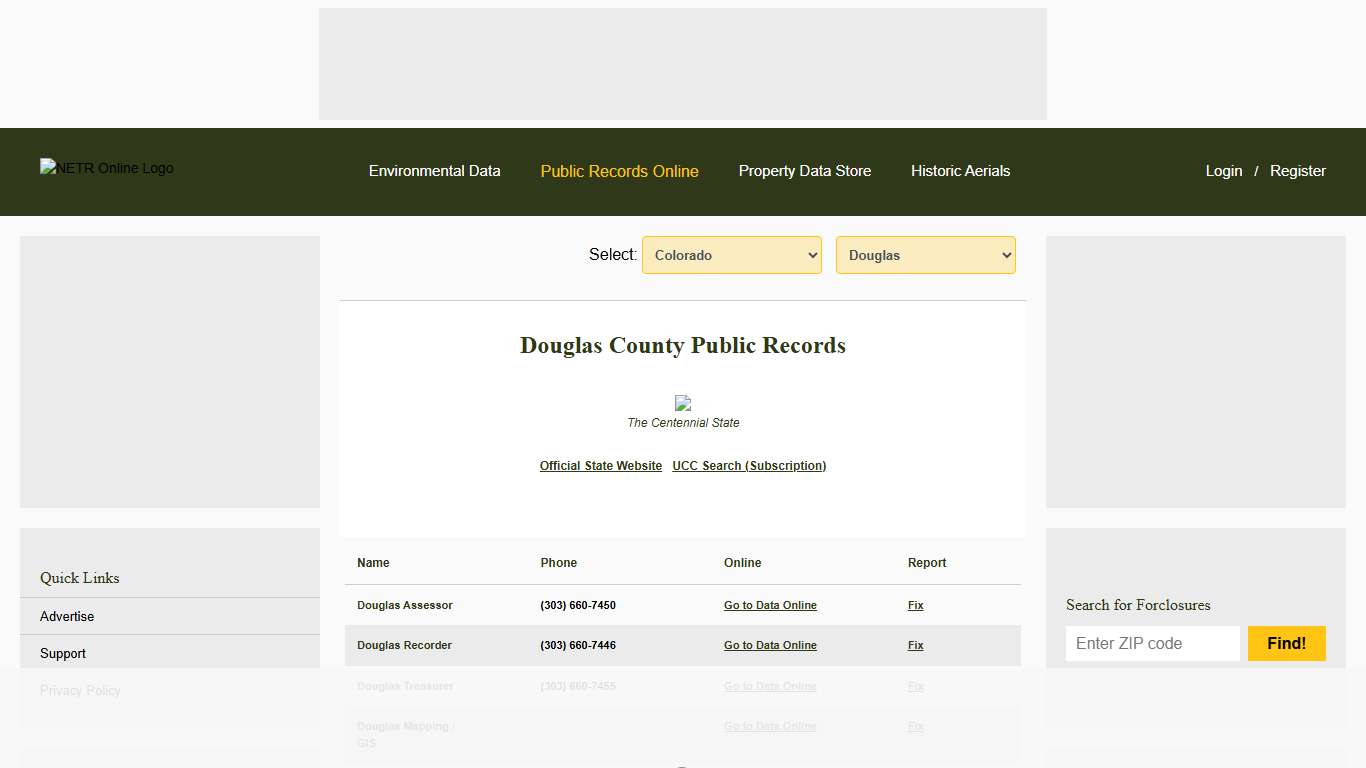 NETR Online • Douglas • Douglas Public Records, Search Douglas Records, Douglas Property Tax, Colorado Property Search, Colorado Assessor